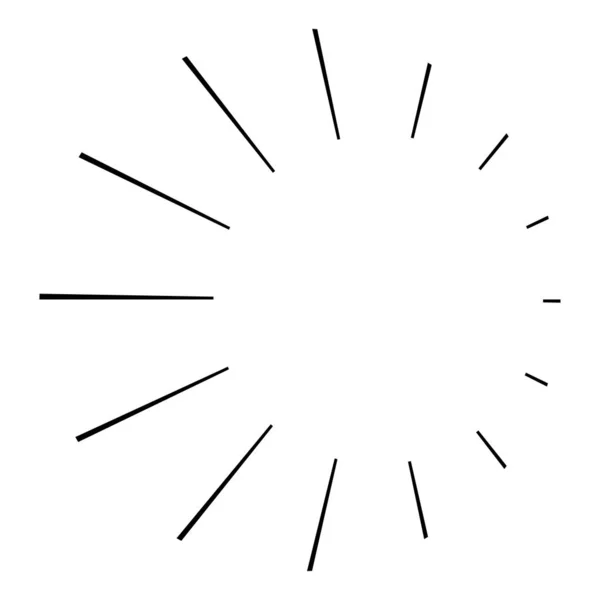 Cirkulär Radial Strålningslinjer Strålar Strålar Geometrisk Cirkel Vektor Illustration Cyklisk — Stock vektor