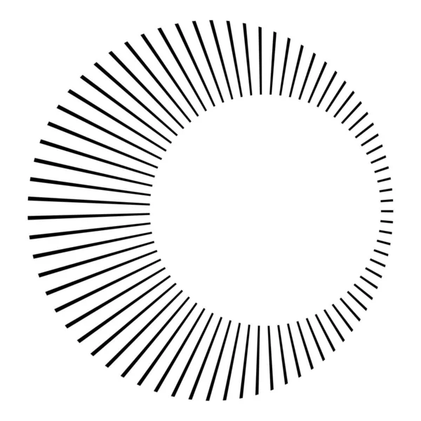 Cirkelvormige Radiale Stralende Lijnen Stralen Stralen Geometrische Cirkel Vector Illustratie — Stockvector