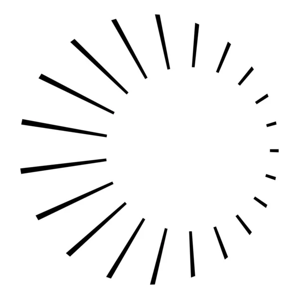 円形の放射線 放射線 ビーム 幾何学的円ベクトル図 環状ループ同心円状パターン — ストックベクタ