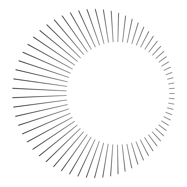 Circular Radial Radiating Lines Beams Rays Geometric Circle Vector Illustration — Stock Vector