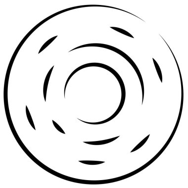 Radikal, yayılan çizgiler soyut patlama elementi. Konsantrik girdap volt, sarmal yayılan şeritler. Dairesel, döngüsel şeritler, çizgiler daire şeklinde. Çevir, döndür, döndür, döndür.