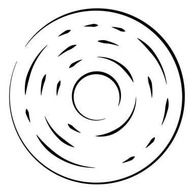 Radikal, yayılan çizgiler soyut patlama elementi. Konsantrik girdap volt, sarmal yayılan şeritler. Dairesel, döngüsel şeritler, çizgiler daire şeklinde. Çevir, döndür, döndür, döndür.