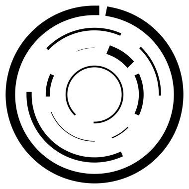 Radikal, yayılan çizgiler soyut patlama elementi. Konsantrik girdap volt, sarmal yayılan şeritler. Dairesel, döngüsel şeritler, çizgiler daire şeklinde. Çevir, döndür, döndür, döndür.