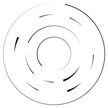 Radikal, yayılan çizgiler soyut patlama elementi. Konsantrik girdap volt, sarmal yayılan şeritler. Dairesel, döngüsel şeritler, çizgiler daire şeklinde. Çevir, döndür, döndür, döndür.