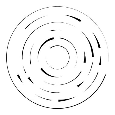 Radikal, yayılan çizgiler soyut patlama elementi. Konsantrik girdap volt, sarmal yayılan şeritler. Dairesel, döngüsel şeritler, çizgiler daire şeklinde. Çevir, döndür, döndür, döndür.