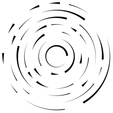 Radikal, yayılan çizgiler soyut patlama elementi. Konsantrik girdap volt, sarmal yayılan şeritler. Dairesel, döngüsel şeritler, çizgiler daire şeklinde. Çevir, döndür, döndür, döndür.