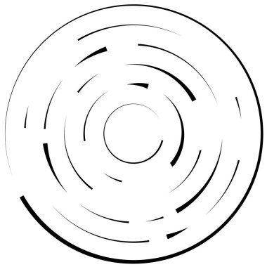 Radikal, yayılan çizgiler soyut patlama elementi. Konsantrik girdap volt, sarmal yayılan şeritler. Dairesel, döngüsel şeritler, çizgiler daire şeklinde. Çevir, döndür, döndür, döndür.