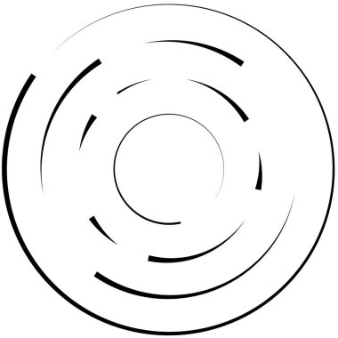 Radikal, yayılan çizgiler soyut patlama elementi. Konsantrik girdap volt, sarmal yayılan şeritler. Dairesel, döngüsel şeritler, çizgiler daire şeklinde. Çevir, döndür, döndür, döndür.