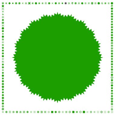 Yeşil, organik-açısal geometrik üretken sanat şekilleri, soyut vektör illüstrasyonu