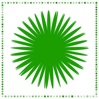 Yeşil, organik-açısal geometrik üretken sanat şekilleri, soyut vektör illüstrasyonu