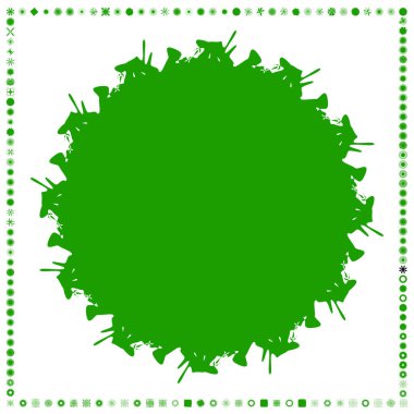 Yeşil, organik-açısal geometrik üretken sanat şekilleri, soyut vektör illüstrasyonu