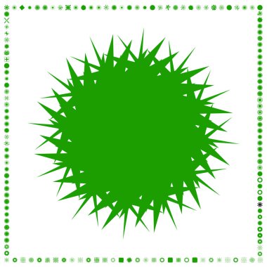 Yeşil, organik-açısal geometrik üretken sanat şekilleri, soyut vektör illüstrasyonu