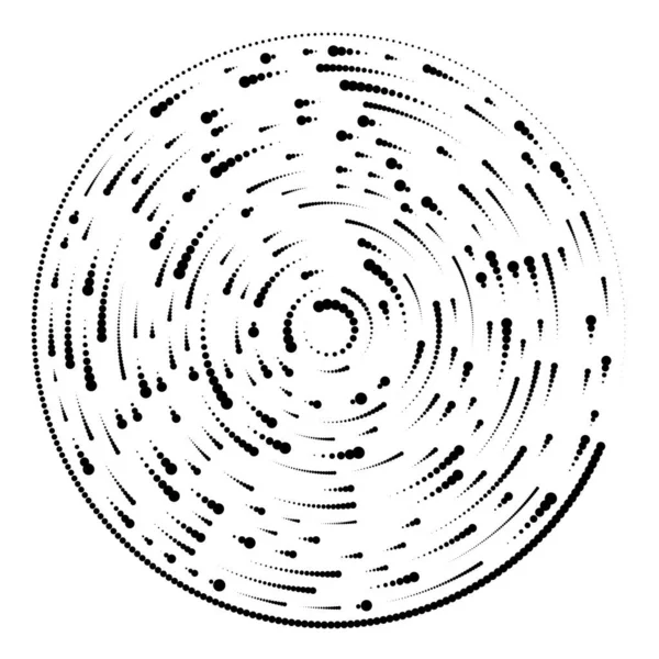 Líneas Radiales Irradiantes Elemento Explosión Abstracta Giro Concéntrico Voluta Hélice — Vector de stock