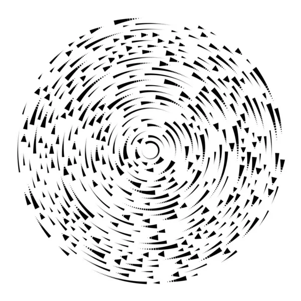 Radiale Stralende Lijnen Abstracte Barsten Element Concentrische Draaikolk Helix Verspreidende — Stockvector