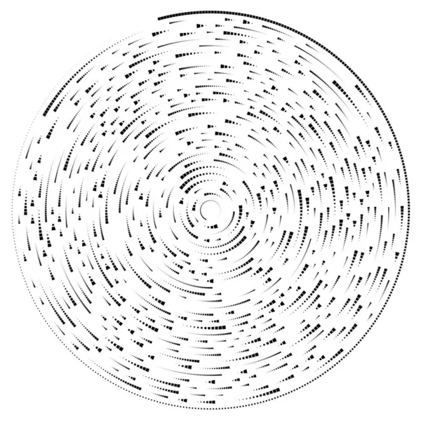 Radial Linhas Radiantes Elemento Explosão Abstrato Voluta Turbilhão Concêntrica Hélice — Vetor de Stock