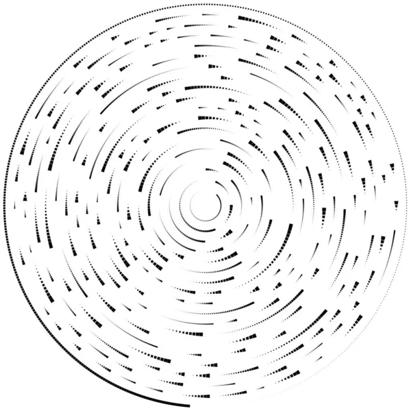 Lignes Radiales Rayonnantes Élément Éclatement Abstrait Volute Tourbillonnante Concentrique Rayures — Image vectorielle