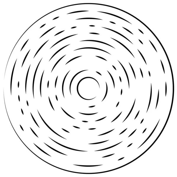 Radiali Linee Radianti Elemento Scoppio Astratto Voluta Vorticosa Concentrica Strisce — Vettoriale Stock