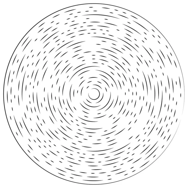 Lignes Radiales Rayonnantes Élément Éclatement Abstrait Volute Tourbillonnante Concentrique Rayures — Image vectorielle