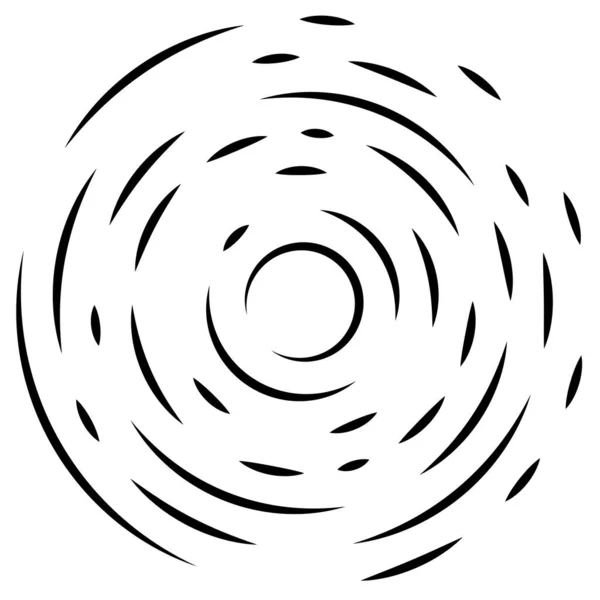 放射線 放射線の抽象的なバースト要素 同心円状の渦巻き状の渦 らせん状の縞模様 円のストリップ 縞の円の形ツイスト スパイラルと回転 ループの概念図 — ストックベクタ