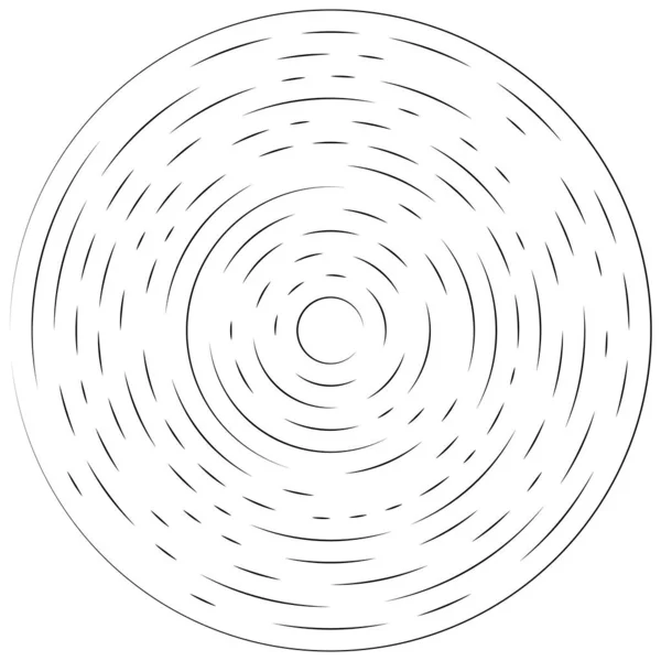 Lignes Radiales Rayonnantes Élément Éclatement Abstrait Volute Tourbillonnante Concentrique Rayures — Image vectorielle