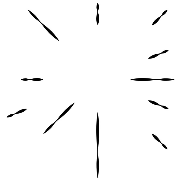 Radiali Linee Radianti Elemento Scoppio Astratto Voluta Vorticosa Concentrica Strisce — Vettoriale Stock