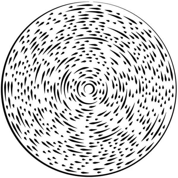 放射線 放射線の抽象的なバースト要素 同心円状の渦巻き状の渦 らせん状の縞模様 円のストリップ 縞の円の形ツイスト スパイラルと回転 ループの概念図 — ストックベクタ