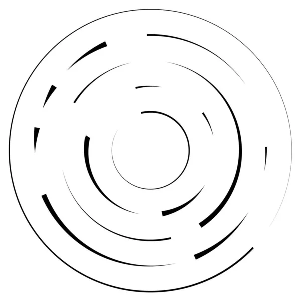 Líneas Radiales Irradiantes Elemento Explosión Abstracta Giro Concéntrico Voluta Hélice — Archivo Imágenes Vectoriales