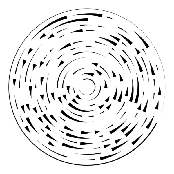 Radiális Sugárzó Vonalak Absztrakt Kitörési Elem Koncentrikus Örvényrög Spirálcsíkok Körkörös — Stock Vector