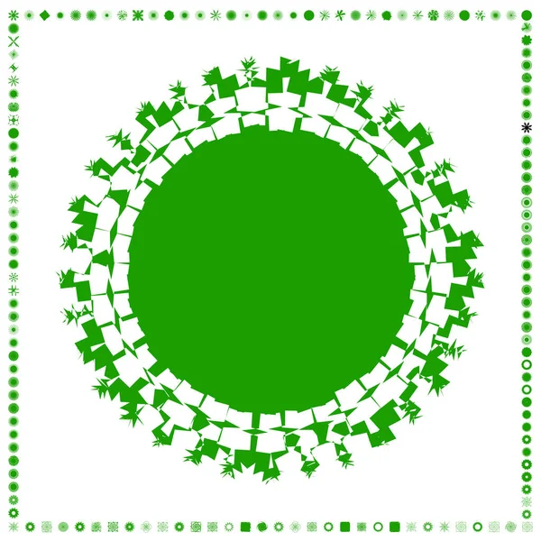 Formes Art Génératif Géométriques Organiques Angulaires Vertes Illustration Vectorielle Abstraite — Image vectorielle