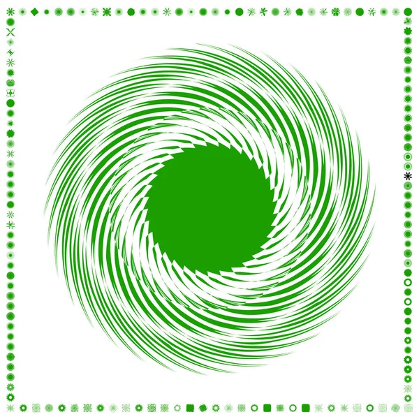 Verde Formas Arte Generativo Geométrico Orgánico Angular Ilustración Vectorial Abstracta — Vector de stock