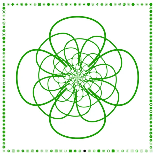 Zöld Organikus Szögletes Geometriai Generatív Művészeti Formák Absztrakt Vektor Illusztráció — Stock Vector