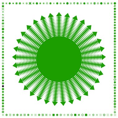 Yeşil, organik-açısal geometrik üretken sanat şekilleri, soyut vektör illüstrasyonu