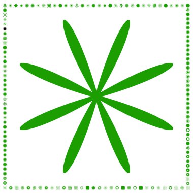 Yeşil, organik-açısal geometrik üretken sanat şekilleri, soyut vektör illüstrasyonu