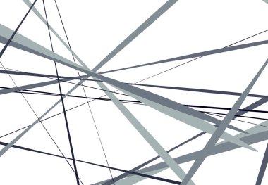 Rastgele eğik, eğik, eğri çizgiler, çizgiler soyut vektör sanatı. Soyut gri-mavi arkaplan, desen ve doku