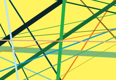 Rastgele eğik, eğimli, kesişen çizgiler, çizgiler soyut vektör sanatı. Soyut renkli çok renkli arkaplan, desen ve doku