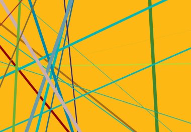 Rastgele eğik, eğimli, kesişen çizgiler, çizgiler soyut vektör sanatı. Soyut renkli çok renkli arkaplan, desen ve doku