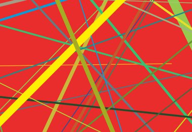 Rastgele eğik, eğimli, kesişen çizgiler, çizgiler soyut vektör sanatı. Soyut renkli çok renkli arkaplan, desen ve doku