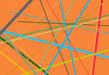 Rastgele eğik, eğimli, kesişen çizgiler, çizgiler soyut vektör sanatı. Soyut renkli çok renkli arkaplan, desen ve doku