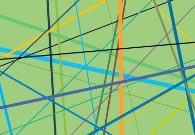 Rastgele eğik, eğimli, kesişen çizgiler, çizgiler soyut vektör sanatı. Soyut renkli çok renkli arkaplan, desen ve doku