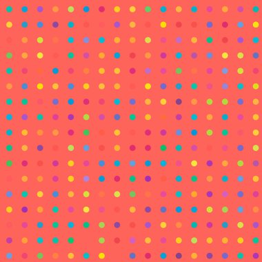 Çemberler, noktalar, noktalar, pürüzsüz bir şekilde tekrarlanabilir renkli desen, arka plan. Benek, benek, benek çizimi. Vektör