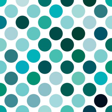 Çemberler, noktalar, noktalar, pürüzsüz bir şekilde tekrarlanabilir renkli desen, arka plan. Benek, benek, benek çizimi. Vektör