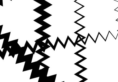 Kenarlı, açısal çizgiler soyut vektör sanatı. Soyut zig-zag; çapraz çapraz, dalgalı kesişen çizgiler, çizgiler siyah ve beyaz, tek renkli arkaplan; desen ve doku. 