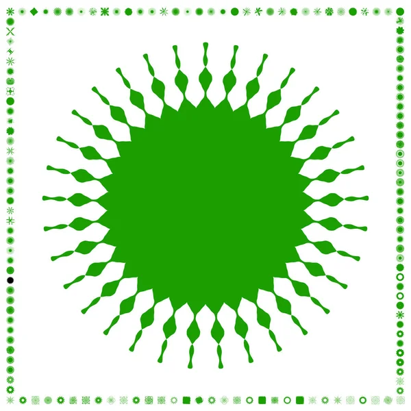Formas Arte Gerativa Geométrica Verde Orgânico Angular Ilustração Vetorial Abstrata — Vetor de Stock