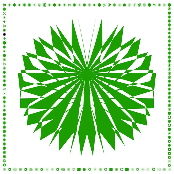 Πράσινα Οργανικά Γωνιακά Γεωμετρικά Σχήματα Τέχνης Αφηρημένη Διανυσματική Απεικόνιση — Διανυσματικό Αρχείο