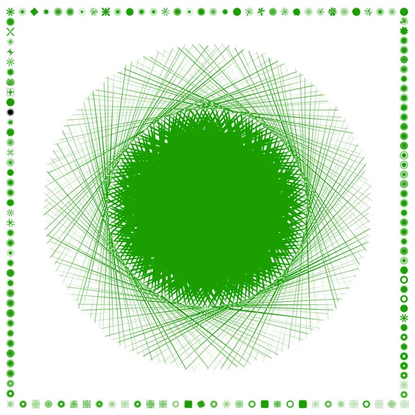 Verde Formas Arte Generativo Geométrico Orgánico Angular Ilustración Vectorial Abstracta — Vector de stock