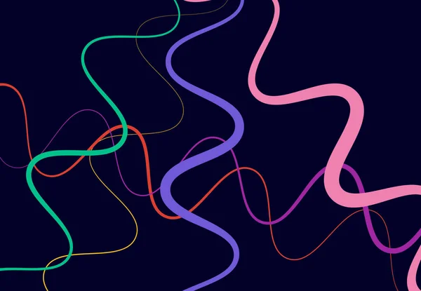 Squiggly Gelombang Berlekuk Lekuk Melambaikan Garis Acak Latar Belakang Abstrak - Stok Vektor