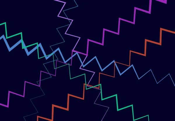 エッジ 角線抽象ベクトルアート 要約ジグザグ 十字線 波状の交差線 縞模様 鮮やかな色の背景 パターンとテクスチャ — ストックベクタ