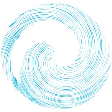 Dairesel sarmal, girdap, dönme tasarım elementi. Eş merkezli, radyal ve yayılan çizgiler dönüş, girdap ve eğri büğrü