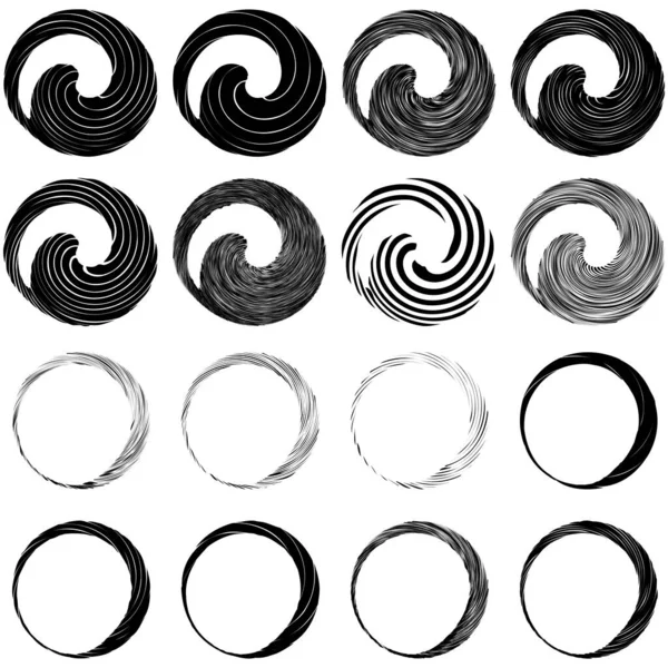 Circular Spiral Redemoinho Twirl Elemento Design Explosão Concêntrica Radial Radiante — Vetor de Stock