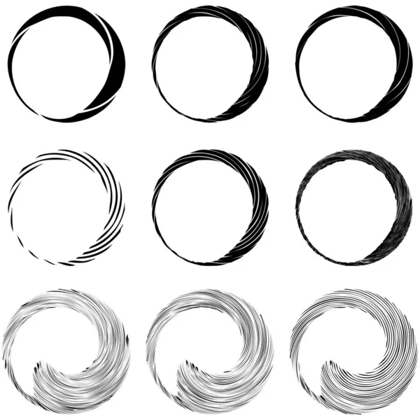 Espiral Circular Remolino Elemento Diseño Giro Explosión Concéntrica Radial Irradiante — Archivo Imágenes Vectoriales